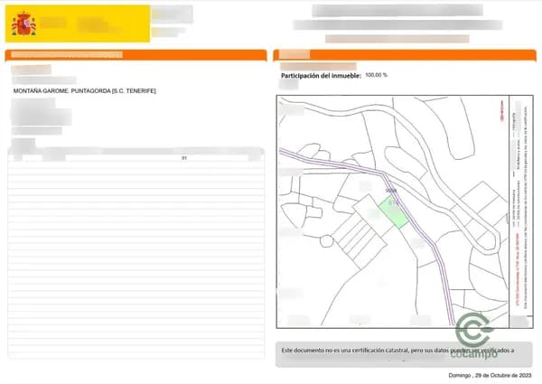 Finca rústica de 0,0329 ha en venta en Puntagorda, Santa cruz de tenerife