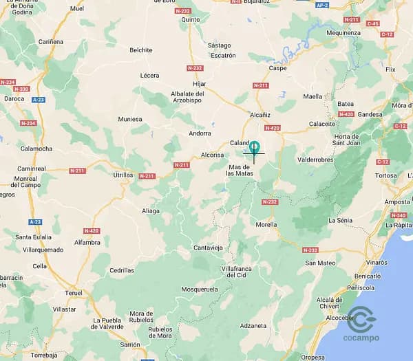 Finca rústica de 9,42 ha en venta en Ginebrosa, Teruel