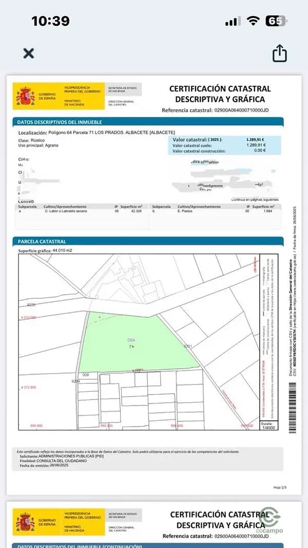Finca rústica de 4,4 ha en venta en 