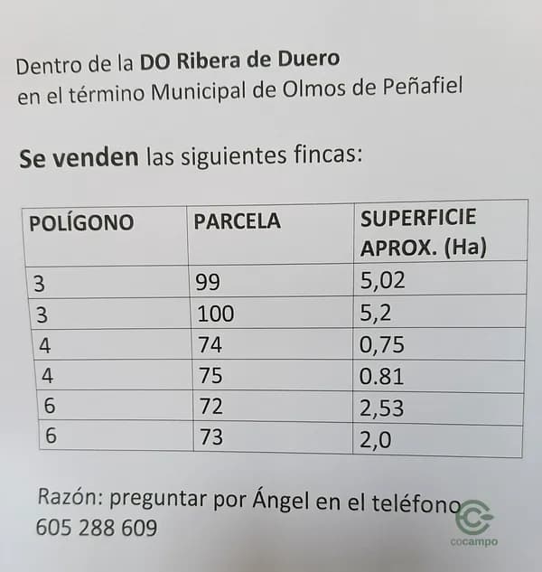 Finca agrícola de 16,31 ha en venta en Valladolid