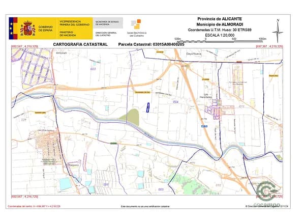 Finca agrícola de 0,4265 ha en venta en Alicante