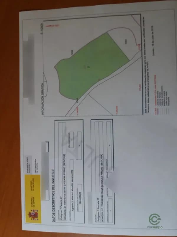 Finca agrícola de 1,327 ha en venta en Losana del piron, Segovia