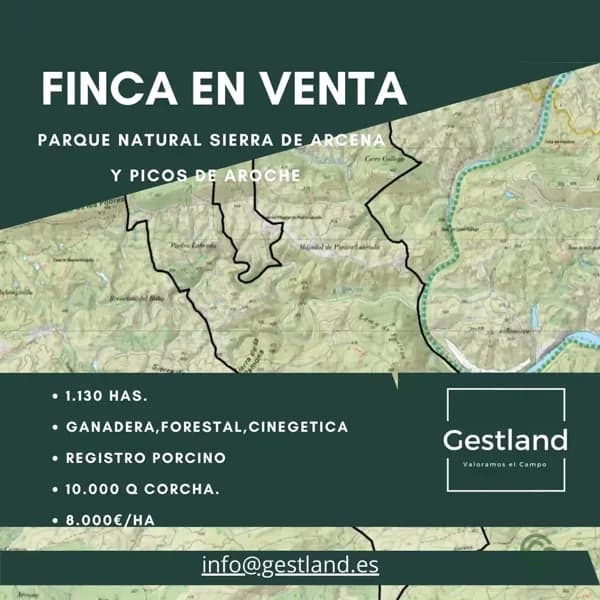 Finca rústica de 1130 ha en venta en Huelva