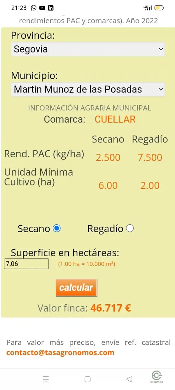 Finca rústica de 7,1 ha en venta en Segovia