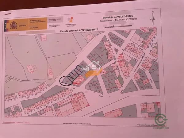 Terreno urbano de 0,0246 ha en venta en Velez-rubio, Almeria