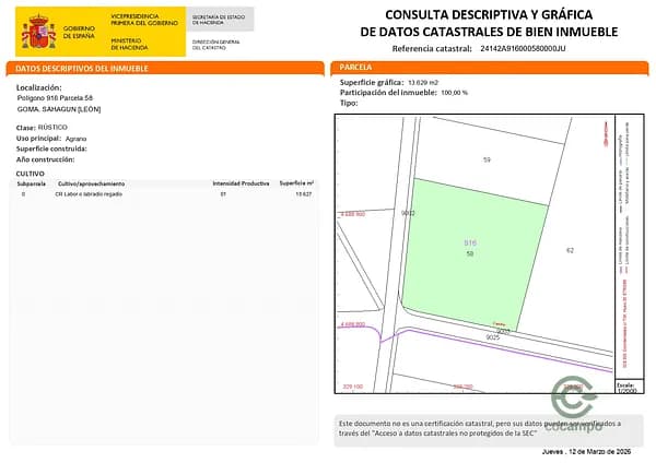 Finca agrícola de 22,5 ha en venta en León