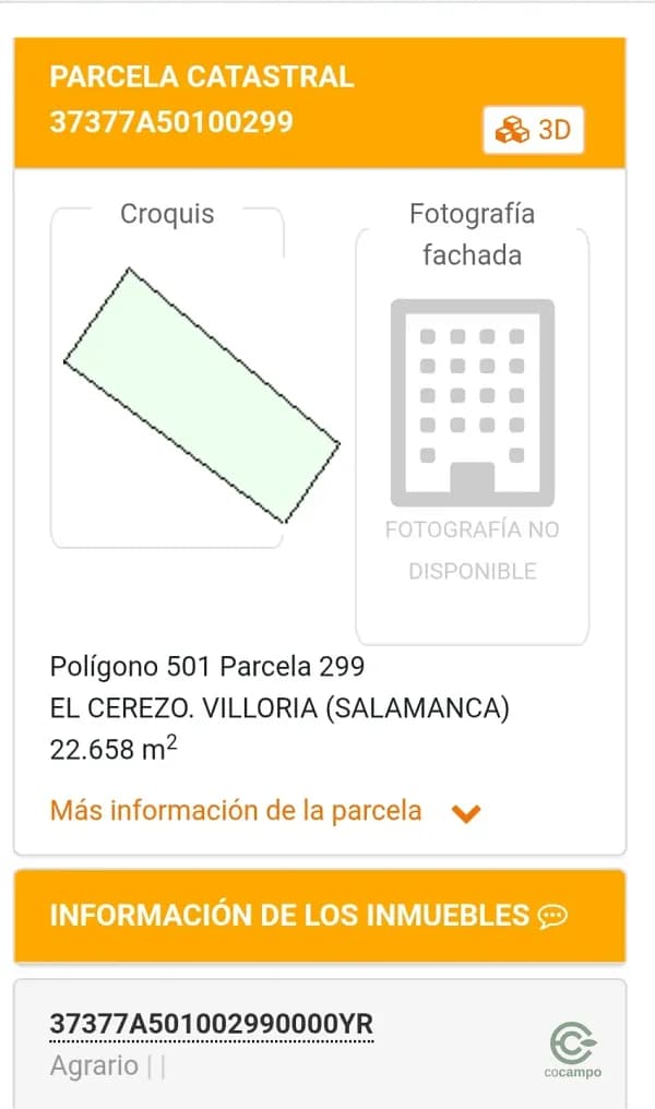 Finca agrícola de 2,266 ha en venta en Salamanca