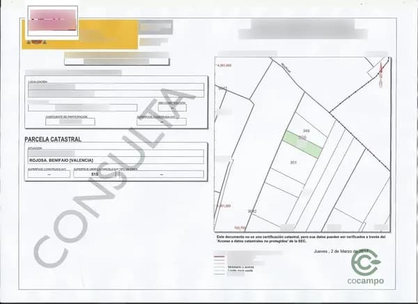 Finca agrícola de 0,314 ha en venta en Benifaio, Valencia