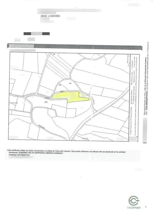 Finca agrícola de 0,196 ha en venta en Lardero, La rioja