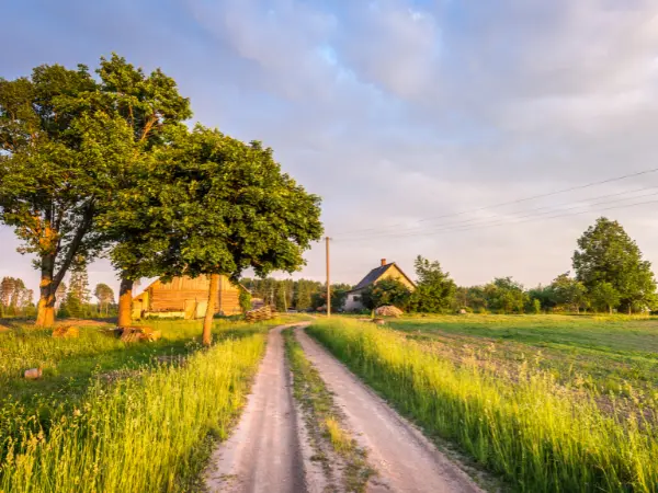 La entrada a una finca en en un área rural